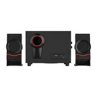 Sistem Speaker Komputer Multimedia Home Theatre Outdoor Desktop 2.1, Subwoofer Bass Berat, Kayu, Nirkabel, Suara Surround