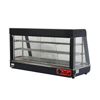 Présentoir de nourriture chaude en acier inoxydable, vitrine de réchauffement de comptoir