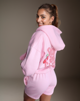 Haut ample personnalisé Style paresseux décontracté sweat à capuche bulle bouffée imprimé 2 pièces ensemble de survêtements à capuche en coton