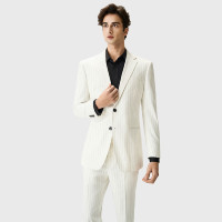 Nouvelle Collection 2026 – Ensemble de Costumes d'Affaires Blancs Style Italien, Col Cranté Simple Boutonnage, 2 Pièces, Haute Qualité pour Hommes