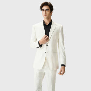 Nouvelle Collection 2026 – Ensemble de Costumes d'Affaires Blancs Style Italien, Col Cranté Simple Boutonnage, 2 Pièces, Haute Qualité pour Hommes - Product Image 2