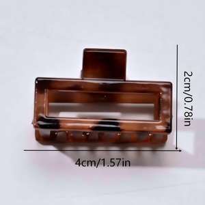 Pince à cheveux unisexe en plastique, design carré, série de couleurs automne-hiver, haut de gamme, pour <span class=keywords><strong>frange</strong></span> et demi-chignon, usage quotidien, vente chaude - Product Image 4