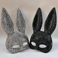 Nouvelles Masques Bling Bling Lapin Tendance, Masques de Danse Or et Argent pour Fête Disco, Accessoire de Fête, Masques de Carnaval et de Mascarade
