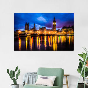 Toile led avec réflexion nocturne du Bridge de londres, en toile, art personnalisé, de haute qualité, vente en gros - Product Image 2