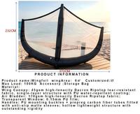 Alas de Wingfoil Inflables de Dacrón de Alta Tenacidad, 6m 372*232mm, Verde Grisáceo, para Deportes Acuáticos, Hydrofoil, Kite Surf