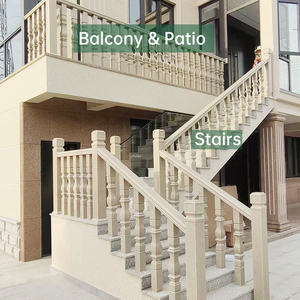 Pasamanos de aluminio para escaleras y balcones al aire libre 40 "Negro a prueba de herrumbre Resistente a la intemperie Diseño moderno Fácil instalación - Product Image 3