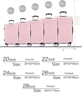 אופנה מודרני לשאת מזוודות ABS PC פגז קשה למטוס מטען מפואר קיבולת גדולה עם גלגלים spinner - Product Image 3