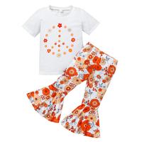 Ensembles personnalisés pour filles de 3 ans : Vêtements d'été tricotés avec lettres, manches courtes et shorts fleuris – Tenues de qualité pour enfants