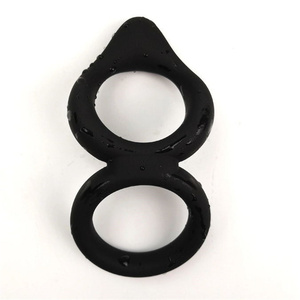 Großhandel Herren Verzögerung Ejakulation Penis Ringe Doppel hahn Silikon Sexspielzeug für männliche Sexspielzeug - Product Image 1
