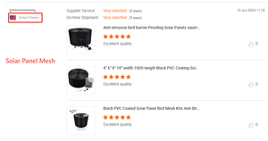 6 inç * 100ft güneş kuş örgü siyah kaplı <span class=keywords><strong>1</strong></span>.0mm GÜNEŞ PANELI kuş engelleyici Mesh Critter Guard Mesh - Product Image 6