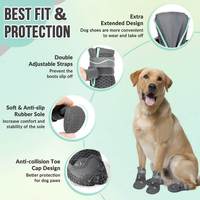Bottes robustes pour chiens en gros avec sangles réfléchissantes, semelles en caoutchouc antidérapantes, ajustement réglable pour chiens de taille moyenne à grande
