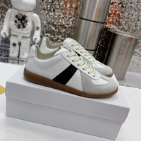 Chaussures plates décontractées en cuir véritable de marque de créateur pour hommes et femmes, confortables, à lacets, style rétro, respirantes, chaussures de basket tendance