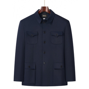 Completo Zhongshan Taglie Asiatiche, Giacca e <span class=keywords><strong>Pantaloni</strong></span> Multi-Tasca per <span class=keywords><strong>Uomo</strong></span>, Tinta Unita Stile Cinese, Set 2 Pezzi Sehe Fashionbisou - Product Image 5