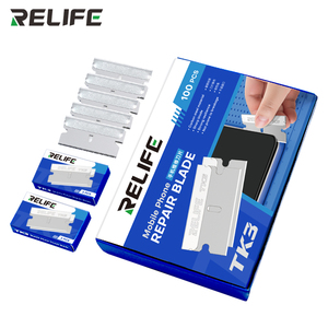 Cuchillas RELIFE <span class=keywords><strong>TK3</strong></span> (100 unidades/caja) para reparación de teléfonos móviles, eliminación de pegamento OCA, limpieza de LCD, separación/eliminación de pegamento/herramienta de corte - Product Image 1