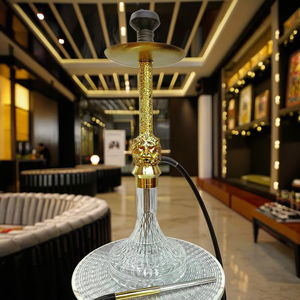 Set de Narguile de Resina Estilo Real con Detalles Metálicos y Tallado en Vidrio para Fumar Shisha en Bares Premium CHICHA - Product Image 1