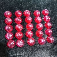 Prix de gros # 5 Perles de Rubis Étoilé en Corindon Rouge 3mm-6mm pour la Fabrication de Bijoux, Pierres Précieuses Libres, Perles de Rubis en Corindon pour Bracelet