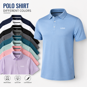 Polos de Hombre Personalizados con Logotipo Bordado, Camiseta Polo de Algodón de Manga Corta, Uniforme de Trabajo Informal - Product Image 1