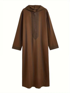 Vêtements islamiques CCY Thobe pour hommes, <span class=keywords><strong>Djellaba</strong></span> arabe, Kaftan, Boubou Homme Musulman, Caftan décontracté à capuche, Robe Jubba à manches longues - Product Image 2