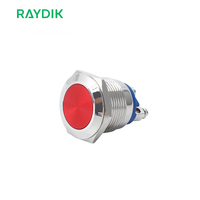 Sakelar Tombol Tekan Anti-Vandal Tahan Air Listrik 1NO 19mm Buatan Produsen Khusus