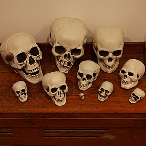 Suministros de Halloween, Accesorios Decorativos, Modelo de Cráneo Humano Artificial, Decoración Espeluznante para Casa Embrujada, Cráneo de Esqueleto - Product Image 6