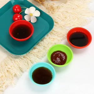 Juego de mini tazones de silicona, 4 piezas, redondos, de color sólido, aptos para microondas, para viaje, plato para salsa de soja - Product Image 2