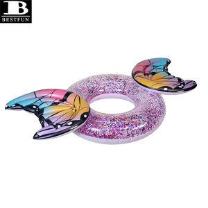 Bouée de piscine gonflable papillon scintillant en PVC épaissi, avec confettis, pour adultes et enfants - Product Image 2
