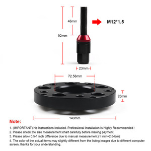 Espaciadores de Rueda Cónicos de 20mm 5x120mm 72.56mm con Tornillos M12x1.5 para BMW E36 E46 323 325 328 335i 545i - Product Image 2