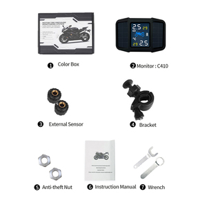 Hệ Thống Giám Sát Áp Suất Lốp 2 Bánh Xe Đạp Xe Máy Xe Đạp <span class=keywords><strong>TPMS</strong></span> Với Cảm Biến Ngoài Không Dây Kỹ Thuật Số Năng Lượng Mặt Trời - Product Image 6