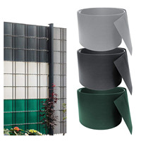 Clôture de jardin en PVC rigide anti-UV Anthracite à double barre pour l'intimité, installation facile, pour la décoration de clôtures métalliques de jardin