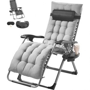 Fauteuil inclinable Zero, design moderne, en tube d'acier, pliable, pour intérieur et extérieur, avec coussin anti-gravité, appui-tête et repose-pieds réglables - Product Image 1