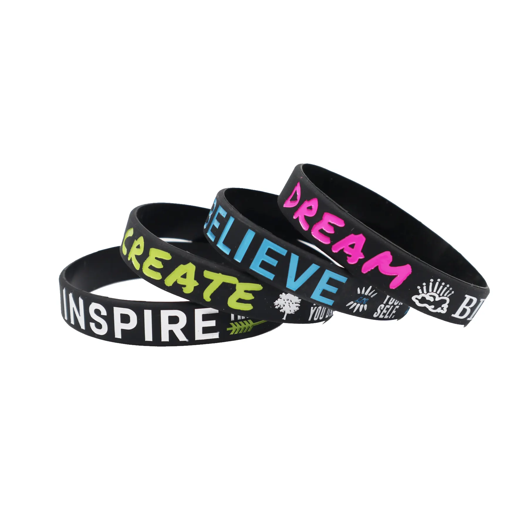 Alibaba Top Ranking Suppliers Silicone Motivational Wristband Bracelet For Gift