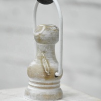 Luckywind — bougie bougie en bois de lavage blanc, Style grande ferme de grande taille, décor de maison, lanterne avec cylindre en verre amovible, château