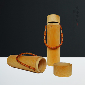 <b>Bamboo</b> Wine <b>Container</b> 9-10*28 Wooden Lid Beverage Packaging With Handle For Wine Storage - Product Image 4