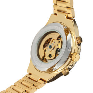 Montres Squelettes Mécaniques Automatiques de Luxe pour Homme en Acier Inoxydable Doré Tendance - Product Image 6