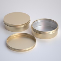 Boîte ronde en métal de 180 g/ml, conteneur recyclé pour crème cosmétique, emballage en aluminium avec couvercles