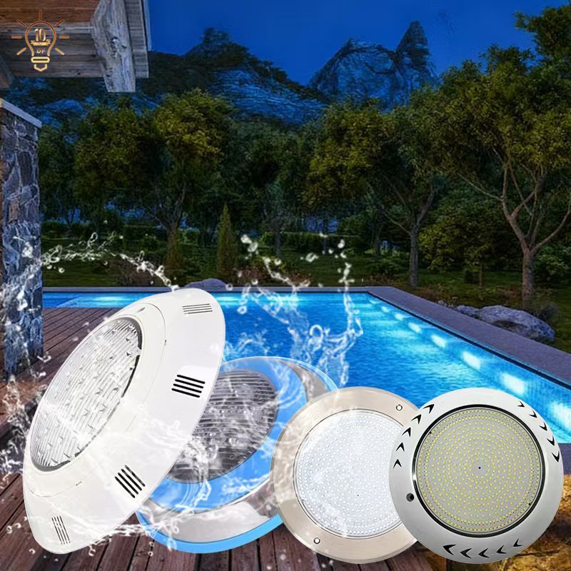 Remote Control Nicheless Pool Decoration Underwater Stainless Steel Wall Pool Light Waterproof IP68 RGB LED Swimming Pool Lights