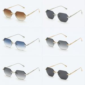 Lunettes de soleil sans monture Lmamba Vintage Polygon, <span class=keywords><strong>verres</strong></span> dégradés UV400 de haute qualité, logo personnalisé, pour hommes et femmes - Product Image 5