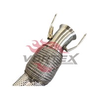Vortex 304 Acier Inoxydable 1,5 mm Downpipe Catalyseur Haute Performance à Ajustement Direct Universel Poli Miroir Garantie 24 Mois F40