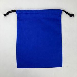 Alta calidad nuevo reciclaje cordón poliéster algodón zapato bolsa azul 8oz algodón lona cadena bolsa - Product Image 4