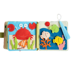 Libro Sensorial Montessori Lavable para Niños Pequeños, Libro de Actividades 3D de Fieltro para Bebés, Libro de Aprendizaje Temprano de Fieltro para Bebés, Marca FUAN, <span class=keywords><strong>1</strong></span>-6 Años - Product Image 1