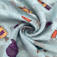 Matériau métallique en gros 100% polyester imprimé tissu 75D tissé en mousseline de soie Jacquard impression avec finition douce