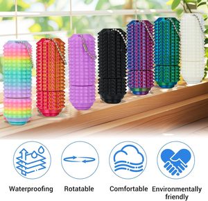 Jouet sensoriel imprimé en 3D en plastique PLA pour adultes, porte-clés à picots anti-stress, jouets sensoriels pour soulager l'anxiété, petits brins de douleur, nouveautés pour fêtes - Product Image 3