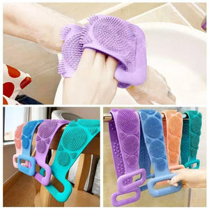 Serviette de bain en silicone souple, ceinture de bain en silicone, exfoliant corporel pour la douche, massage pour le nettoyage du corps, sangle de douche pour la salle de bain - Product Image 3