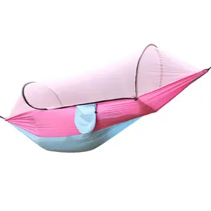 MINGCHAN New Arrival Lady Women Foldable Durable Swing Pink 210T Nylon Mosquito Net Camping Hammock