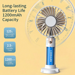 Ventilador de Escritorio Recargable de Mano, Mini Ventilador con Motor Silencioso de 3 Velocidades y 1200 mAh - Product Image 2