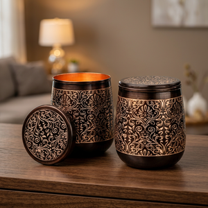 ชุดของขวัญแก้วสองชั้นลายดอกไม้สไตล์วินเทจสำหรับผู้ใหญ่ - Product Image 3
