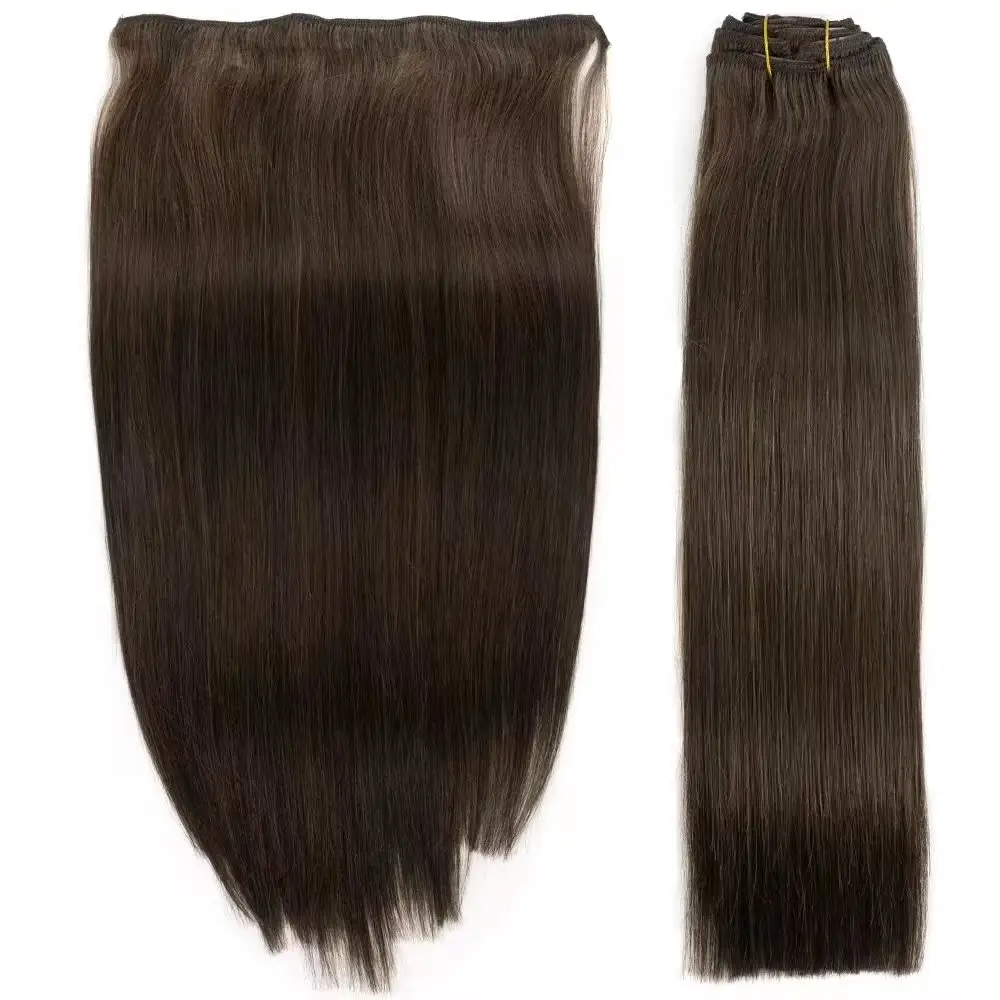 Amara best sale human hair one piece clip in afro clip in hair extensions human hair brown clip in extensions in qingdao stock