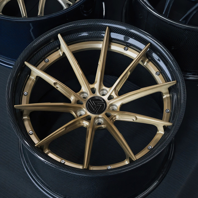 XINLAI 2-Piece Carbon Fiber Wheel 5x120 5x112 5x114.3 Custom Forged Wheels 18 19 20 21 22 23 24 Inch Rim Racing Car Wheel