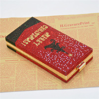2025 Sacs de Noël en chocolat, Portefeuilles à strass brillants, Pochette en cristal, Pochette à strass diamant, Porte-monnaie, Pochette pour billets de dollars