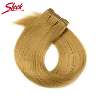 Extensions de cheveux naturels Remy brésiliens blond miel couleur 27, lisses, double trame, 26 pouces